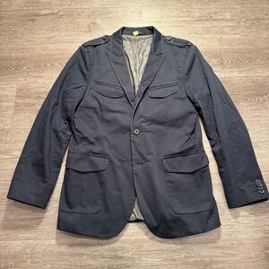 Express Sport Coat Mens 38 S Blue‎ 4 Pocket Front Preppy Jacket Blazer Cotton